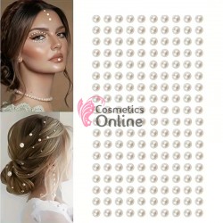 Perlute din acril pentru make-up, par sau corp cu adeziv PGA002AA Crem de 5mm 330 buc
